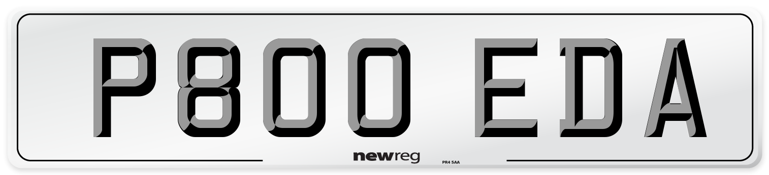 P800 EDA Number Plate from New Reg